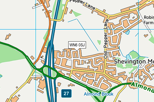 WN6 0SJ map - OS VectorMap District (Ordnance Survey)