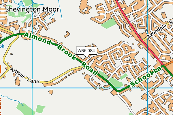 WN6 0SU map - OS VectorMap District (Ordnance Survey)