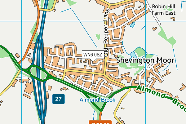 WN6 0SZ map - OS VectorMap District (Ordnance Survey)