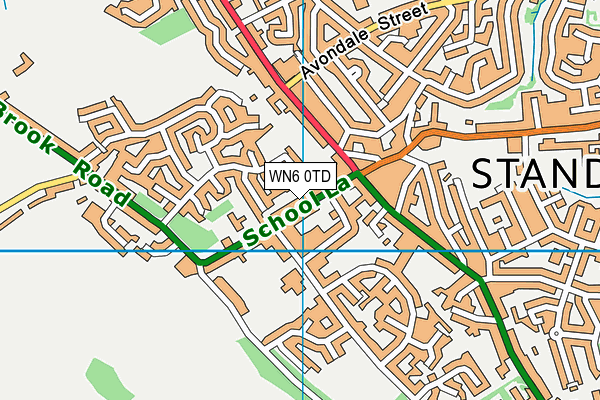 WN6 0TD map - OS VectorMap District (Ordnance Survey)
