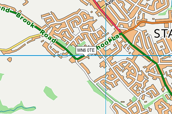 WN6 0TE map - OS VectorMap District (Ordnance Survey)