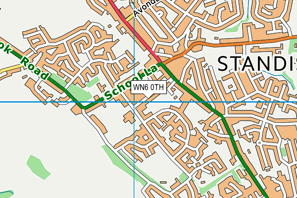 WN6 0TH map - OS VectorMap District (Ordnance Survey)