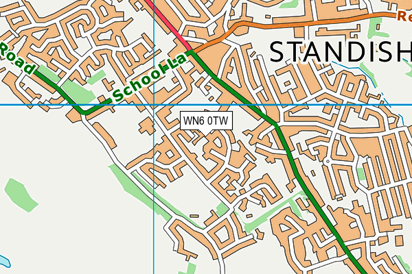 WN6 0TW map - OS VectorMap District (Ordnance Survey)