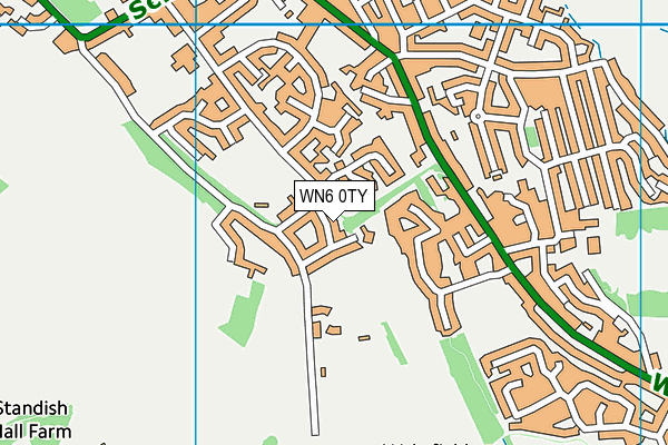 WN6 0TY map - OS VectorMap District (Ordnance Survey)