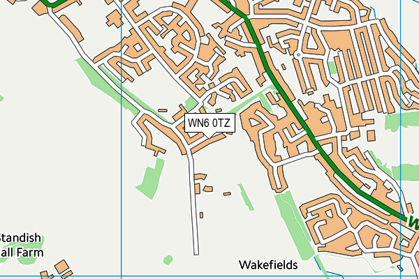 WN6 0TZ map - OS VectorMap District (Ordnance Survey)
