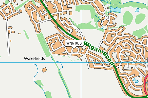 WN6 0UB map - OS VectorMap District (Ordnance Survey)