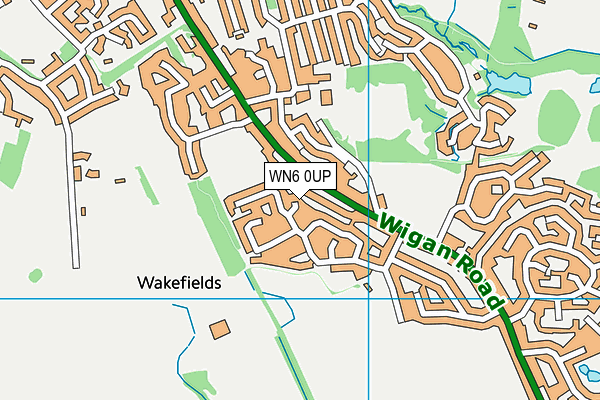 WN6 0UP map - OS VectorMap District (Ordnance Survey)