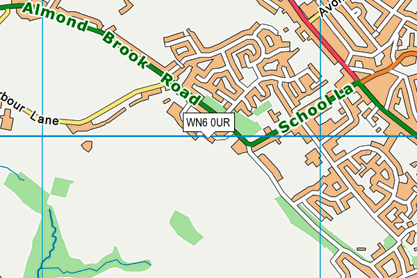 WN6 0UR map - OS VectorMap District (Ordnance Survey)