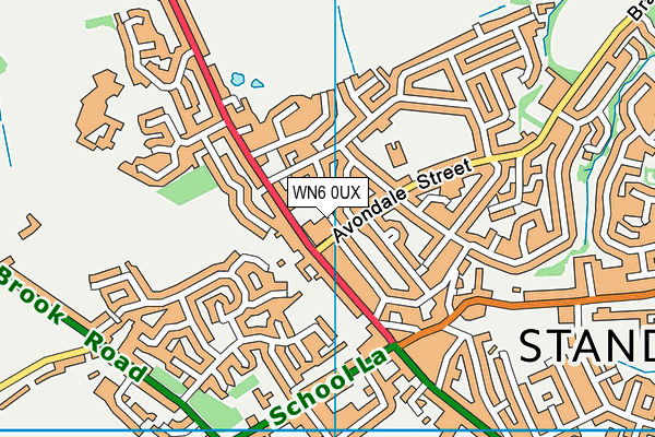 WN6 0UX map - OS VectorMap District (Ordnance Survey)