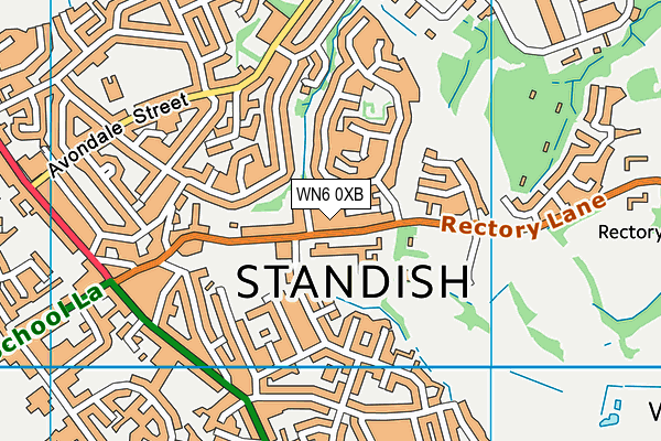 Standish Leisure Centre map (WN6 0XB) - OS VectorMap District (Ordnance Survey)
