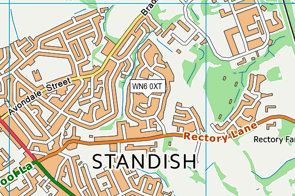 WN6 0XT map - OS VectorMap District (Ordnance Survey)