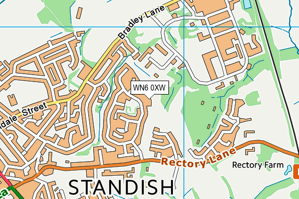 WN6 0XW map - OS VectorMap District (Ordnance Survey)