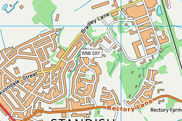 WN6 0XY map - OS VectorMap District (Ordnance Survey)