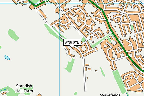WN6 0YE map - OS VectorMap District (Ordnance Survey)
