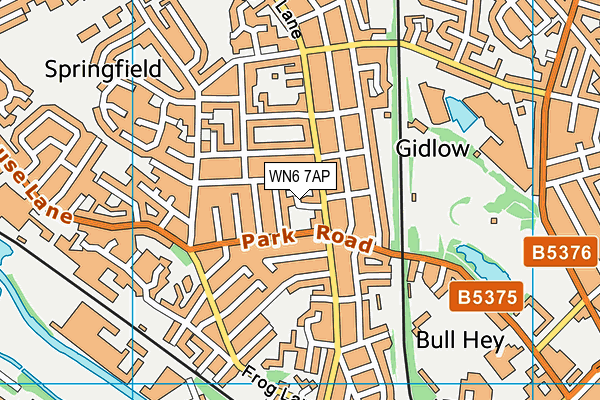 WN6 7AP map - OS VectorMap District (Ordnance Survey)