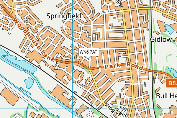 WN6 7AT map - OS VectorMap District (Ordnance Survey)