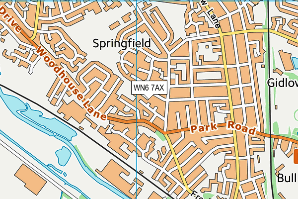 WN6 7AX map - OS VectorMap District (Ordnance Survey)