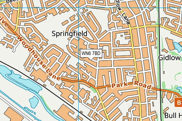 WN6 7BD map - OS VectorMap District (Ordnance Survey)