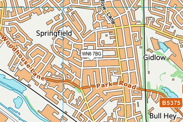 WN6 7BG map - OS VectorMap District (Ordnance Survey)