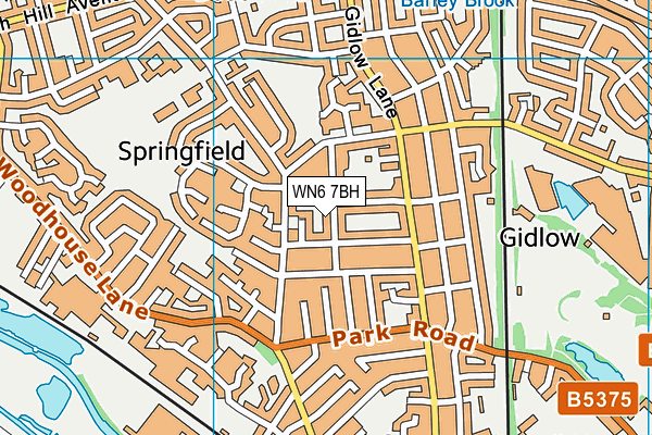 WN6 7BH map - OS VectorMap District (Ordnance Survey)