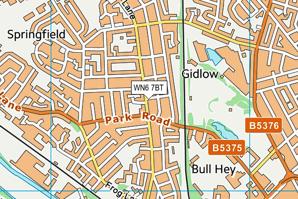 WN6 7BT map - OS VectorMap District (Ordnance Survey)