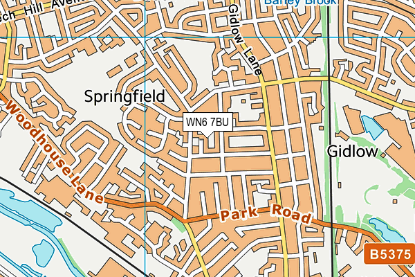 WN6 7BU map - OS VectorMap District (Ordnance Survey)