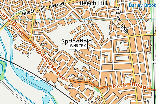 WN6 7EX map - OS VectorMap District (Ordnance Survey)