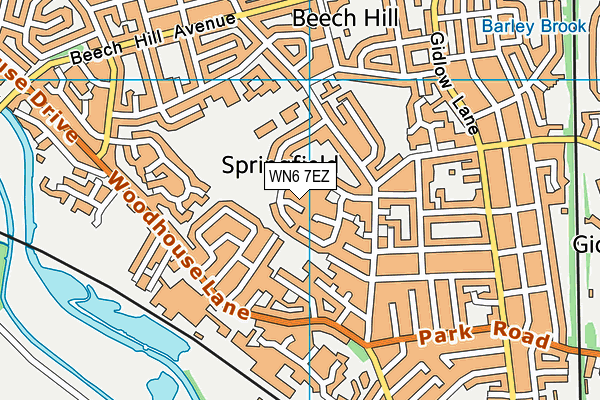 WN6 7EZ map - OS VectorMap District (Ordnance Survey)