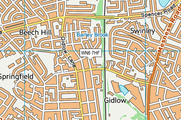 WN6 7HF map - OS VectorMap District (Ordnance Survey)