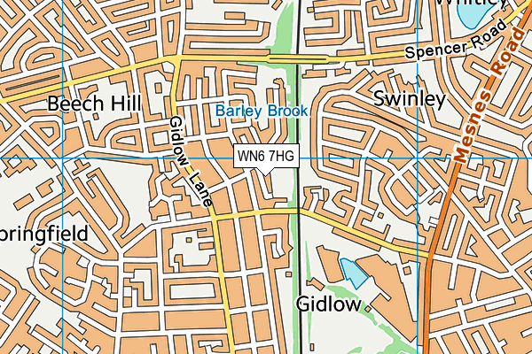 WN6 7HG map - OS VectorMap District (Ordnance Survey)