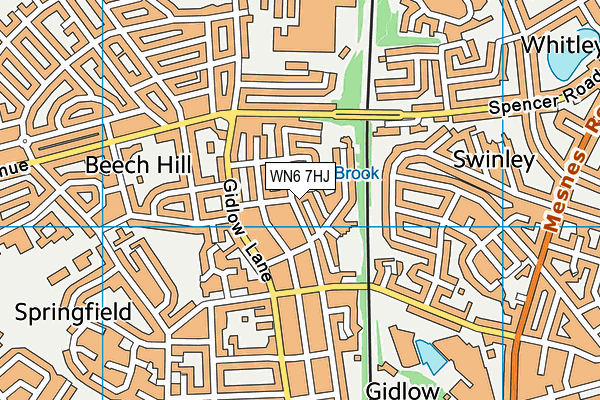 WN6 7HJ map - OS VectorMap District (Ordnance Survey)