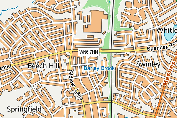 WN6 7HN map - OS VectorMap District (Ordnance Survey)