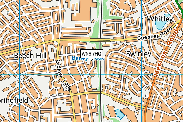 WN6 7HQ map - OS VectorMap District (Ordnance Survey)