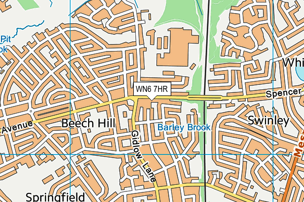 WN6 7HR map - OS VectorMap District (Ordnance Survey)