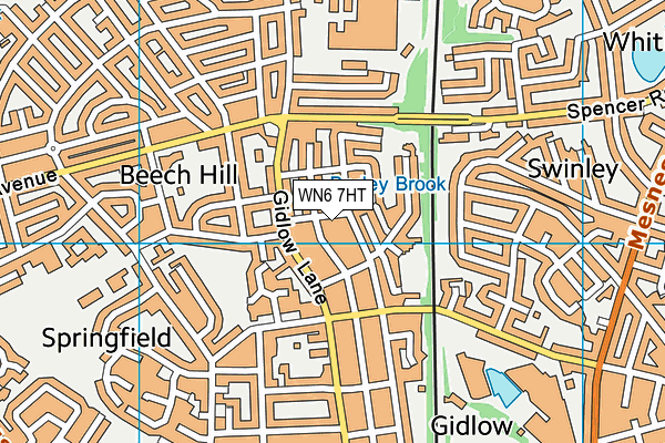 WN6 7HT map - OS VectorMap District (Ordnance Survey)