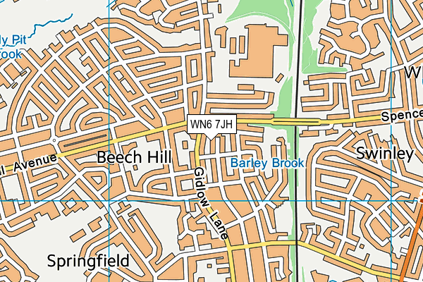 WN6 7JH map - OS VectorMap District (Ordnance Survey)