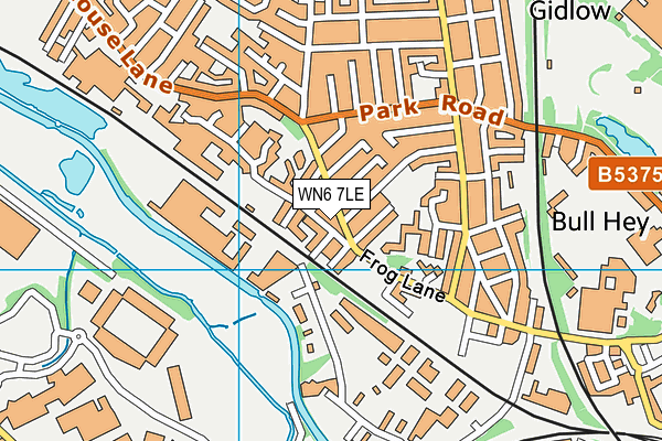 WN6 7LE map - OS VectorMap District (Ordnance Survey)
