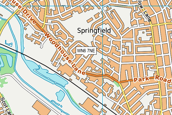 WN6 7NE map - OS VectorMap District (Ordnance Survey)