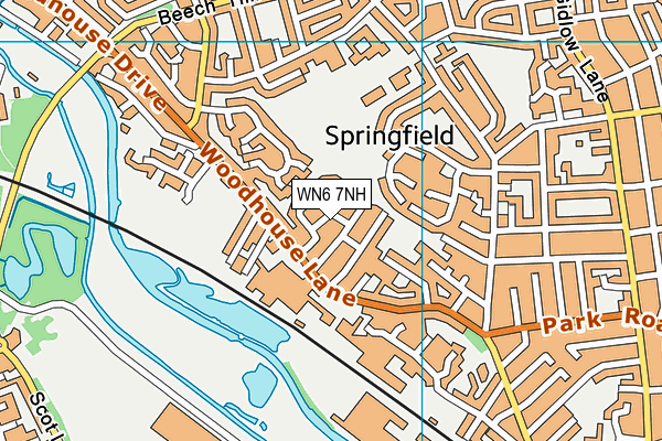 WN6 7NH map - OS VectorMap District (Ordnance Survey)