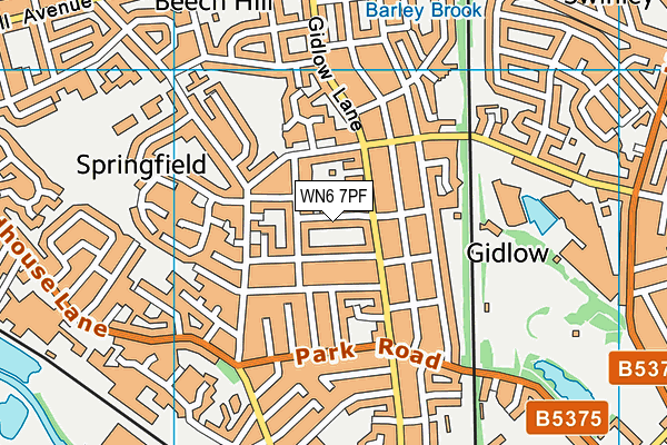 WN6 7PF map - OS VectorMap District (Ordnance Survey)