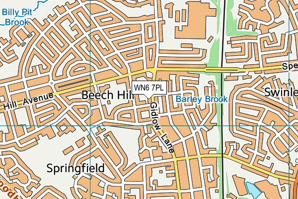WN6 7PL map - OS VectorMap District (Ordnance Survey)