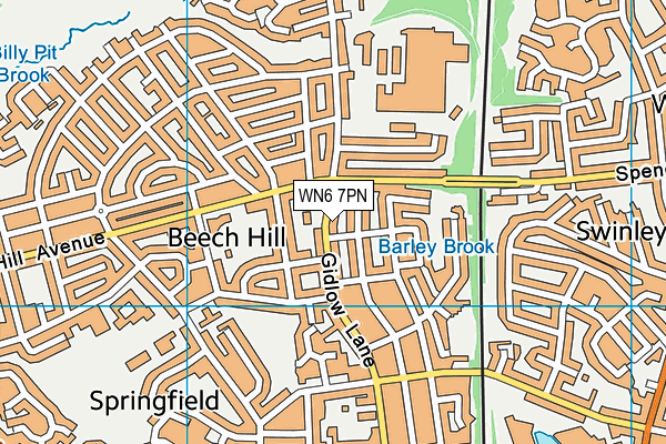 WN6 7PN map - OS VectorMap District (Ordnance Survey)