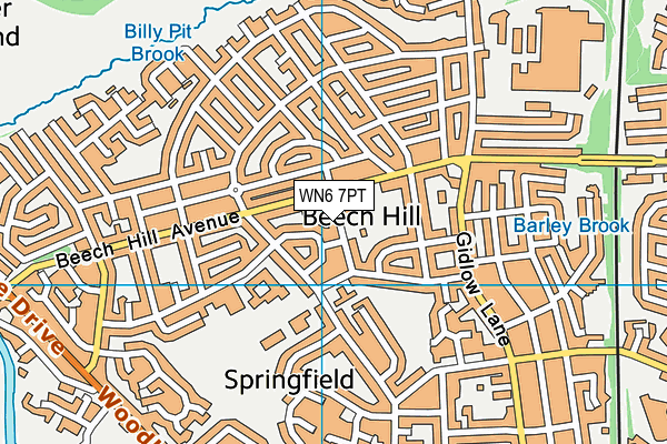 Beech Hill Community Primary School map (WN6 7PT) - OS VectorMap District (Ordnance Survey)