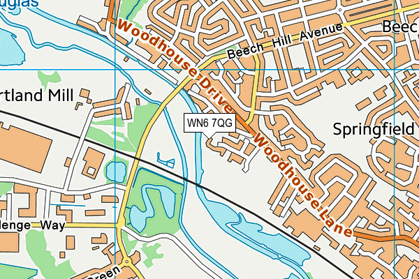 WN6 7QG map - OS VectorMap District (Ordnance Survey)