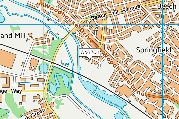 WN6 7QJ map - OS VectorMap District (Ordnance Survey)