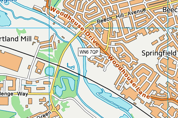 WN6 7QP map - OS VectorMap District (Ordnance Survey)