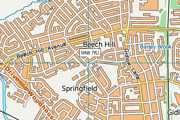 WN6 7RJ map - OS VectorMap District (Ordnance Survey)