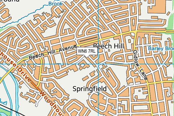 WN6 7RL map - OS VectorMap District (Ordnance Survey)