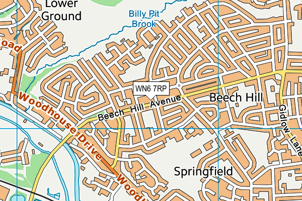 WN6 7RP map - OS VectorMap District (Ordnance Survey)