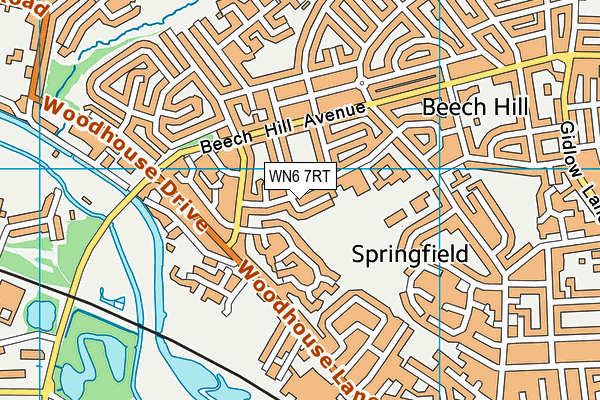 WN6 7RT map - OS VectorMap District (Ordnance Survey)